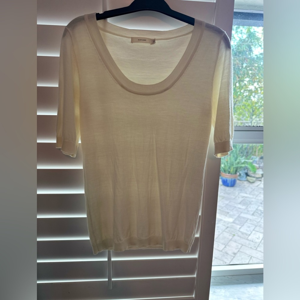 Chic Cream Short Sleeve Top